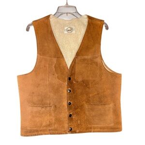 Vintage Deerskin Trading Post Vest with shearling lining sz 44